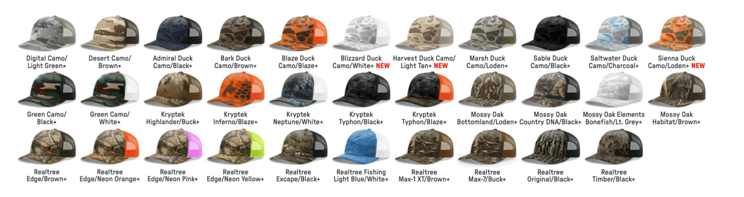 Richardson 112PFP Printed Five Panel Trucker - Birdshot Branding
